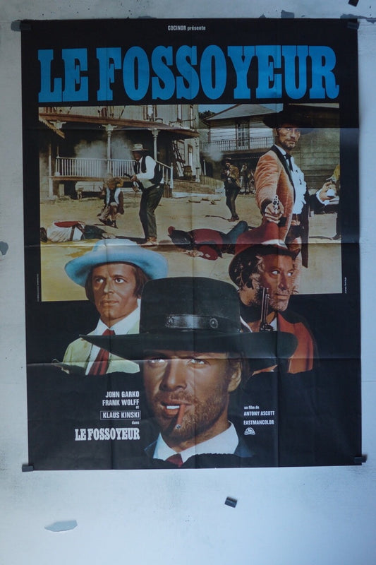 LE FOSSOYEUR MOVIE POSTER ORIGINAL 120x160 JOHN GARKO, FRANK WOLF