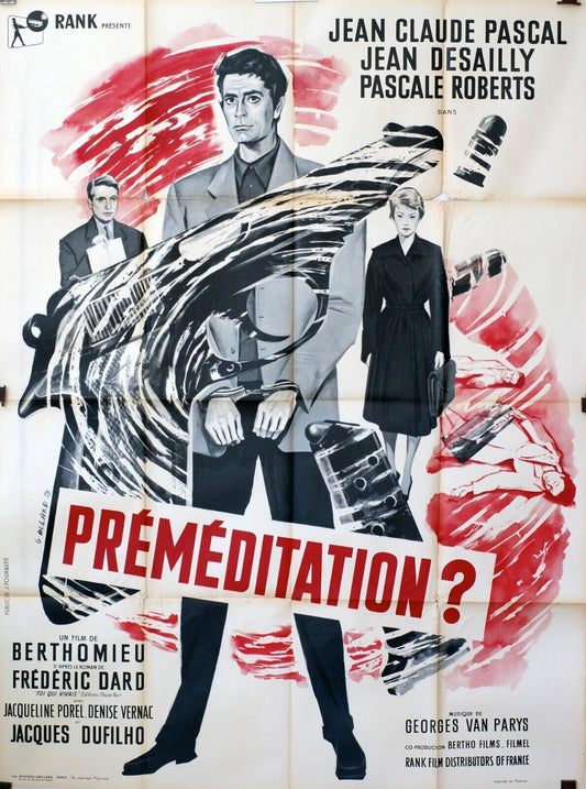 PRÉMIDATION MOVIE POSTER ORIGINAL 120x160  JEAN-CLAUDE PASCAL