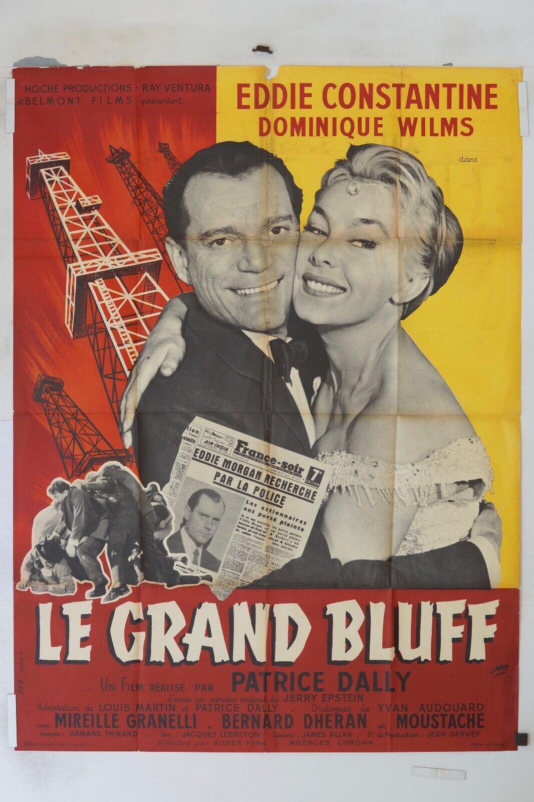 LE GRAND BLUFF ORIGINAL MOVIE POSTER 120x160 EDDIE CONSTANTINE