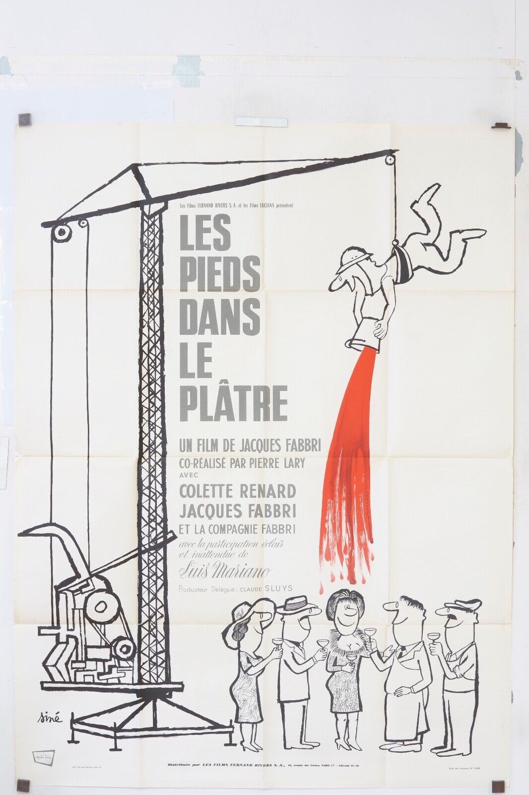 LES PIEDS DANS LE PLÂTRE MOVIE POSTER ORIGINAL 120x160 COLETTE RENARD