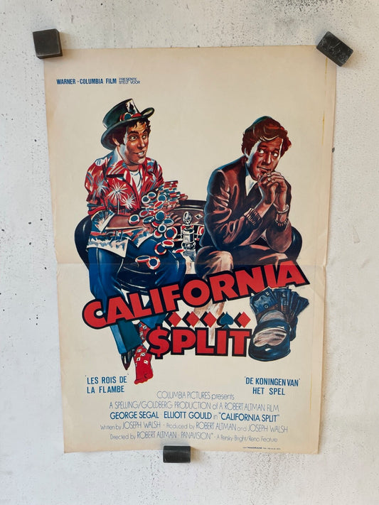 CALIFORNIA SPLIT, BELGIAN ORIGINAL MOVIE POSTER 36x55 GEROGE SEGAL – ELLIOTT