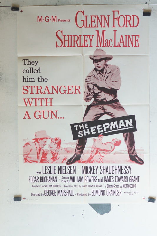 THE SHEEPMAN ORIGINAL MOVIE POSTER 68x104 Glenn Ford , Shirley Maclaine , Leslie