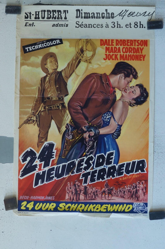 24 HEURES DE TERREUR (BELGE), 1956, (36X54), DALE ROBERTSON, MARA CORDAY