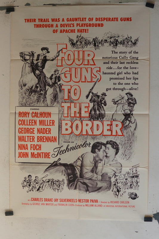 FOUR GUNS TO THE BORDER MOVIE POSTER ORIGINAL (69x103), Richard Carlson