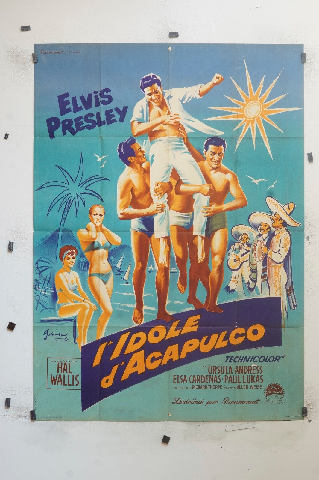 L’IDOLE D’ACAPULCO  ELVIS PRESLEY MOVIE POSTER ORIGINAL 120x160