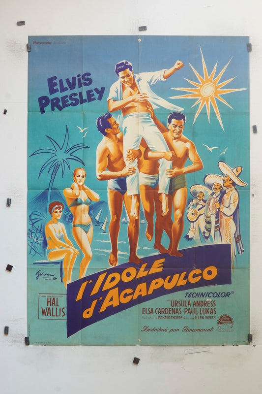L’IDOLE D’ACAPULCO  ELVIS PRESLEY MOVIE POSTER ORIGINAL 120x160
