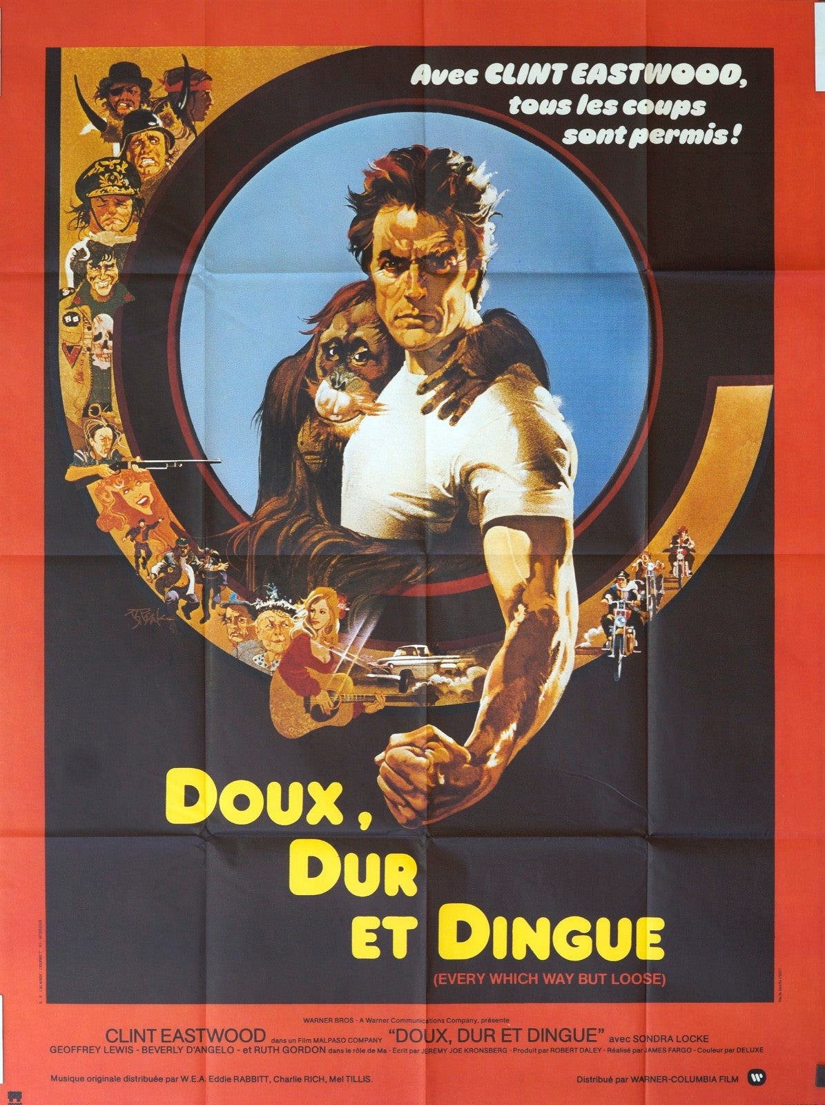 DOUX, DUR ET DINGUE CLINT EASTWOOD ORIGINAL POSTER ORIGINAL 120x160