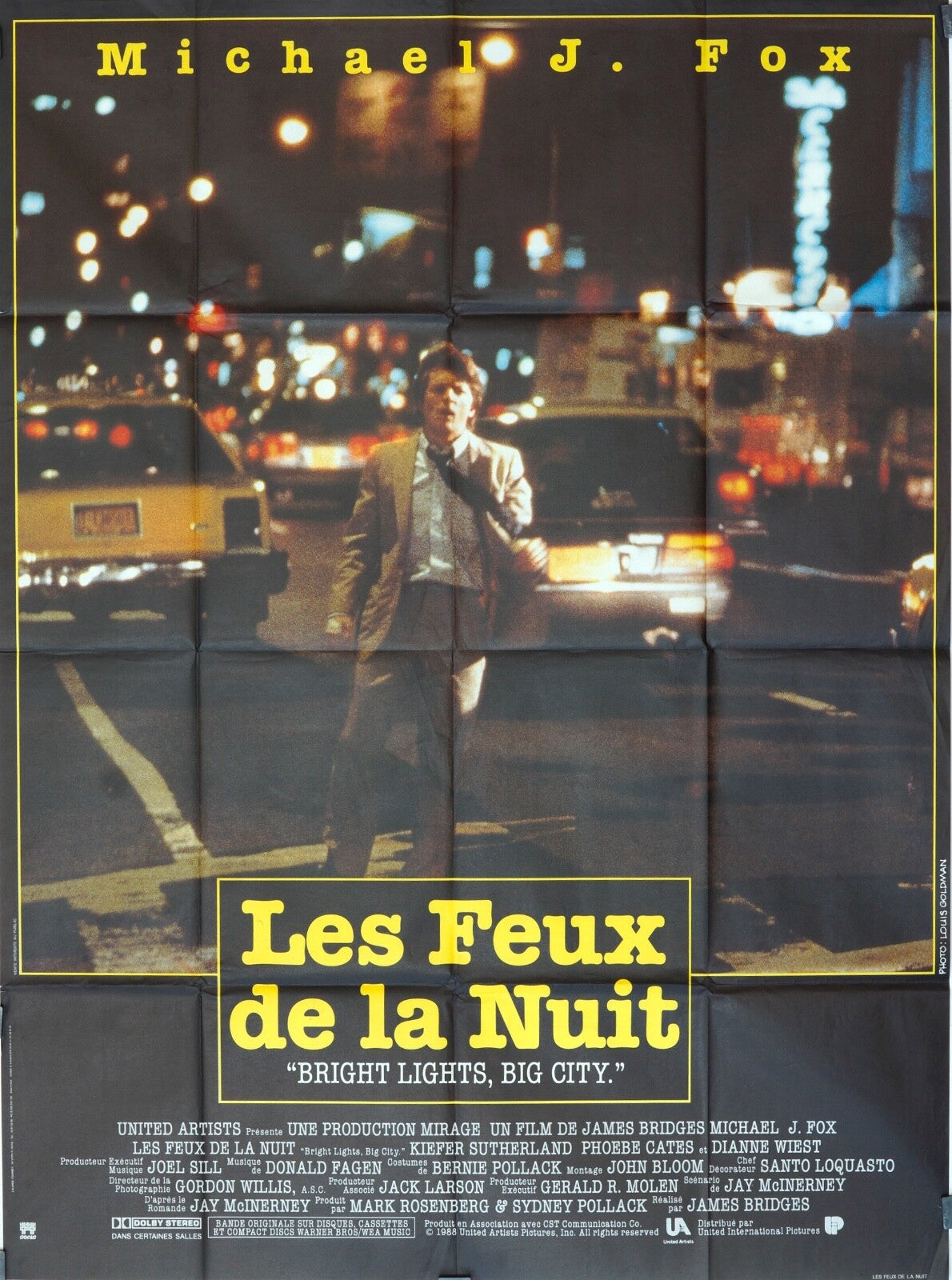 LES FEUX DE LA NUIT MOVIE POSTER ORIGINAL (120x160) MICHAEL J.FOX