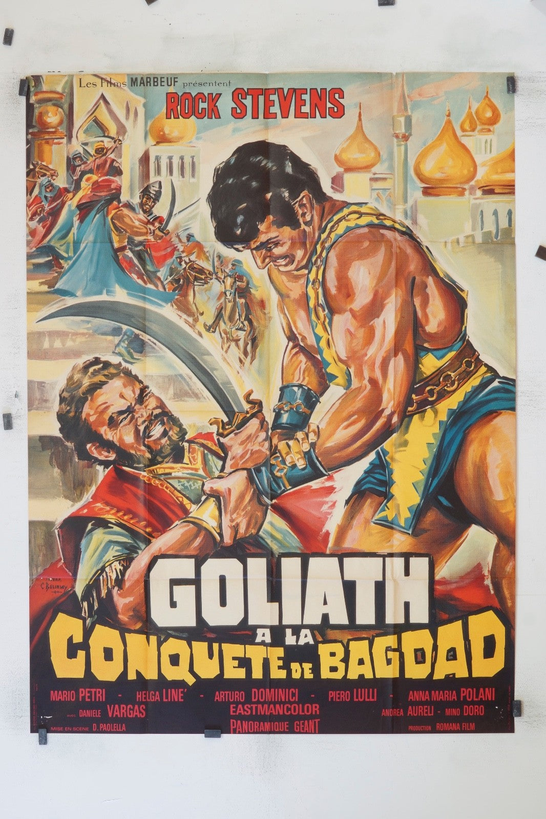GOLIATH A LA CONQUÊTE DE BAGDAD ROCK STEVENS POSTER ORIGINAL 120x160