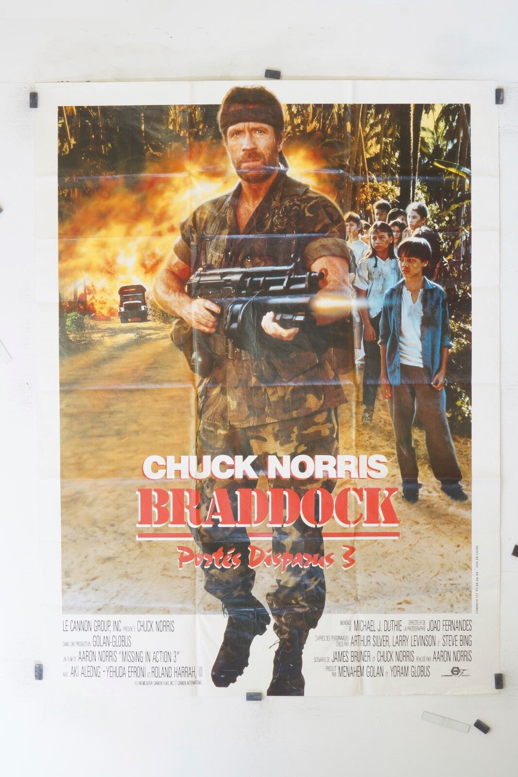 BRADDOCK, PORTÉS DISPARUS 3 MOVIE POSTER ORIGINAL 120x160 CHUCK NORRIS