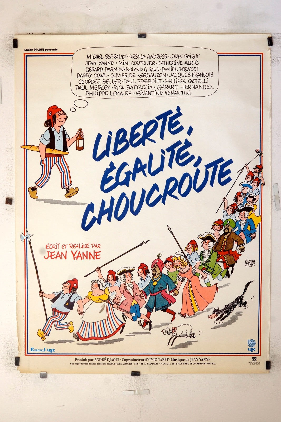 LIBERTÉ, ÉGALITÉ, CHOUCROUTE JEAN YANNE MOVIE POSTER ORIGINAL (120x160)