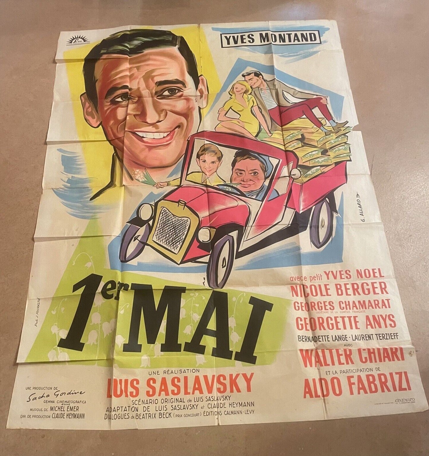 1 ER MAI MOVIE POSTER ORIGINAL 120x160 YVES MONTANT