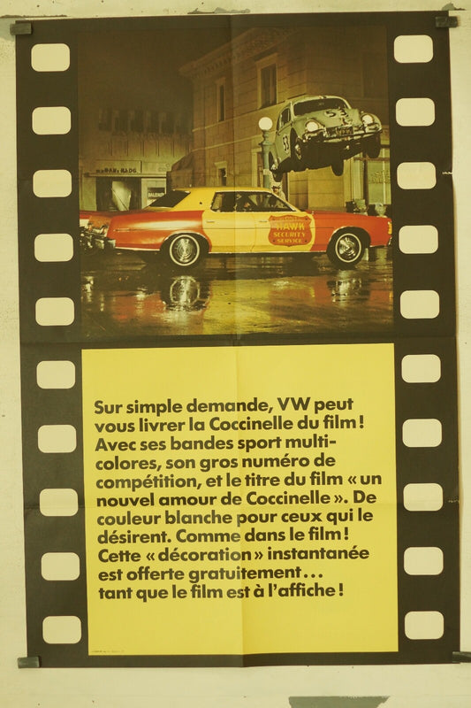 LE RETOUR COCCINELLE film Disney LOVE BUG (70X100), 1960 ORIGINAL MOVIE POSTER