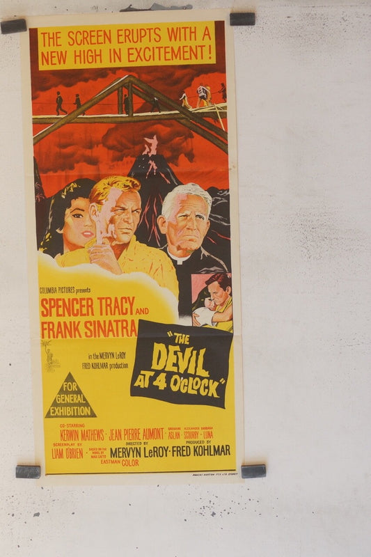THE DEVIL AT 4 O’CLOCK 34 X 75 ORIGINAL MOVIE POSTER SPENCER TRACY, FRANK