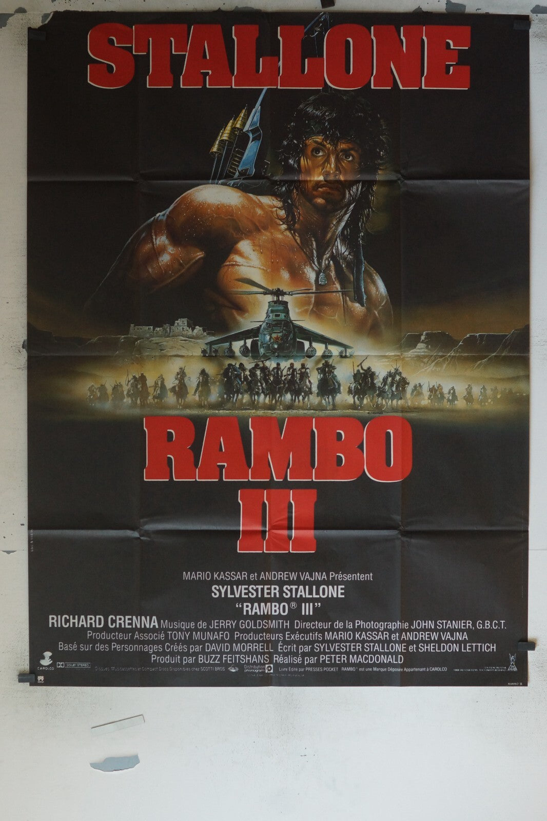 RAMBO III MOVIE POSTER ORIGINAL 120x160 STALONNE