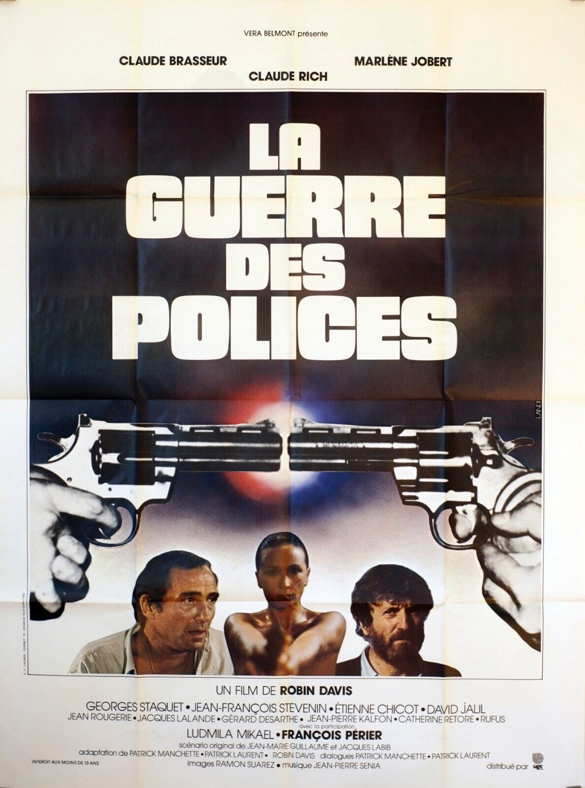 LA GUERRE DES POLICES ORIGINAL MOVIE POSTER 120x160 CLAUDE BRASSEUR