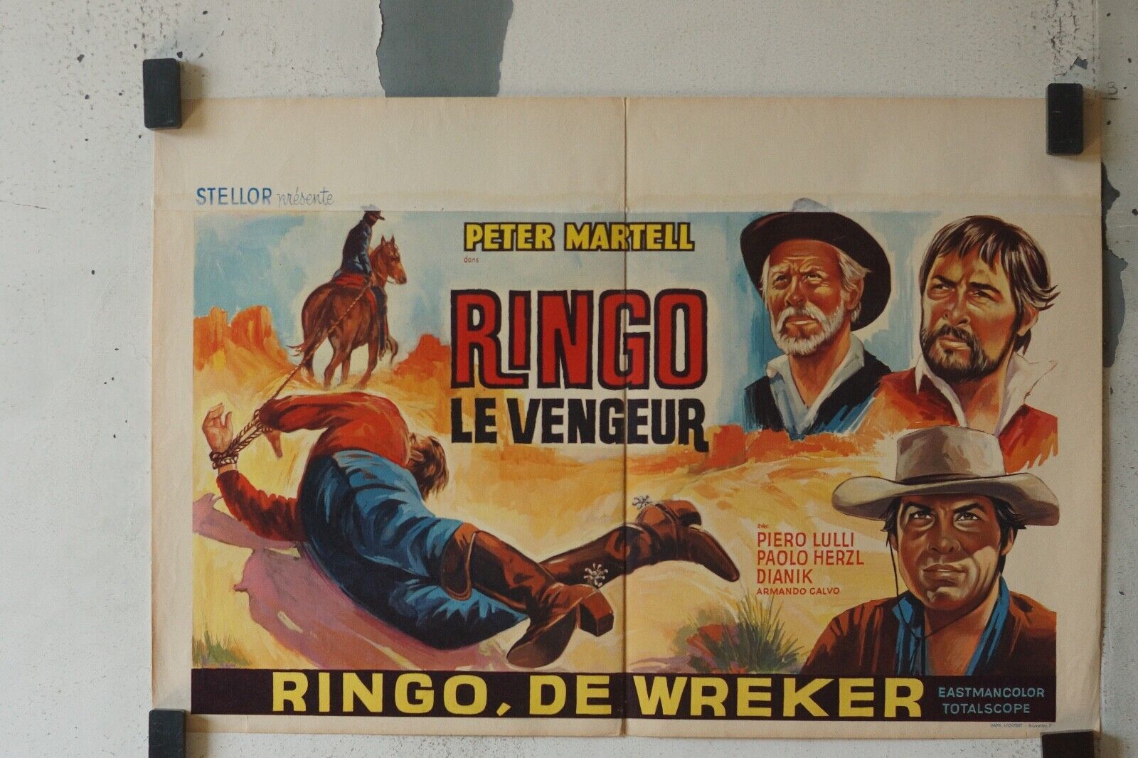 RINGO LE VENGEUR MOVIE POSTER ORIGINAL (55X37) PETER MARTELL
