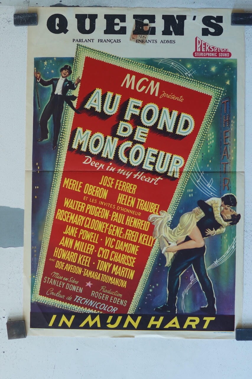 AU FOND DE MON CŒUR (BELGE), 1954 MOVIE POSTER ORIGINAL 37X55 JOSE FERRER