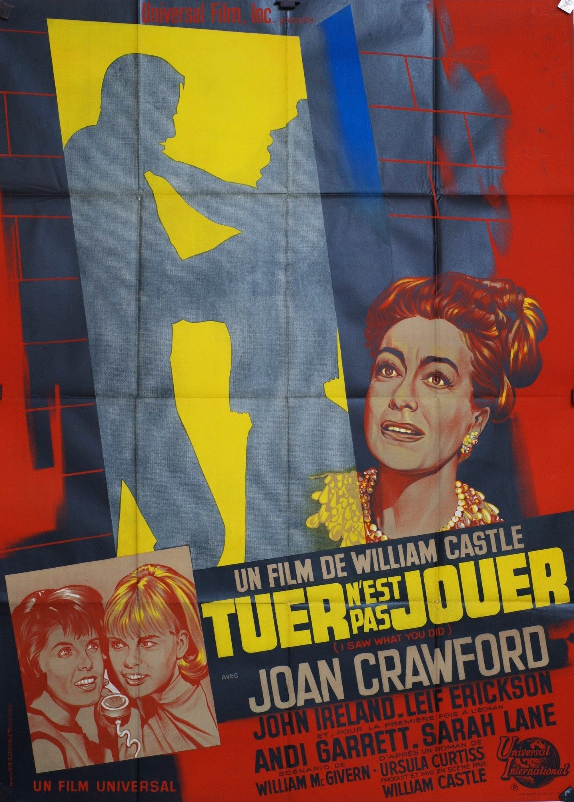 TUER N’EST PAS JOUER JOHN CRAWFORD MOVIE POSTER ORIGINAL 120x160