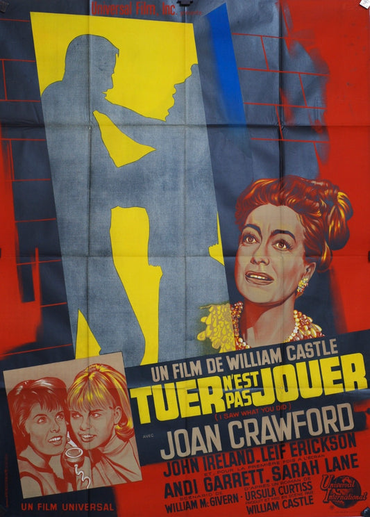 TUER N’EST PAS JOUER JOHN CRAWFORD MOVIE POSTER ORIGINAL 120x160