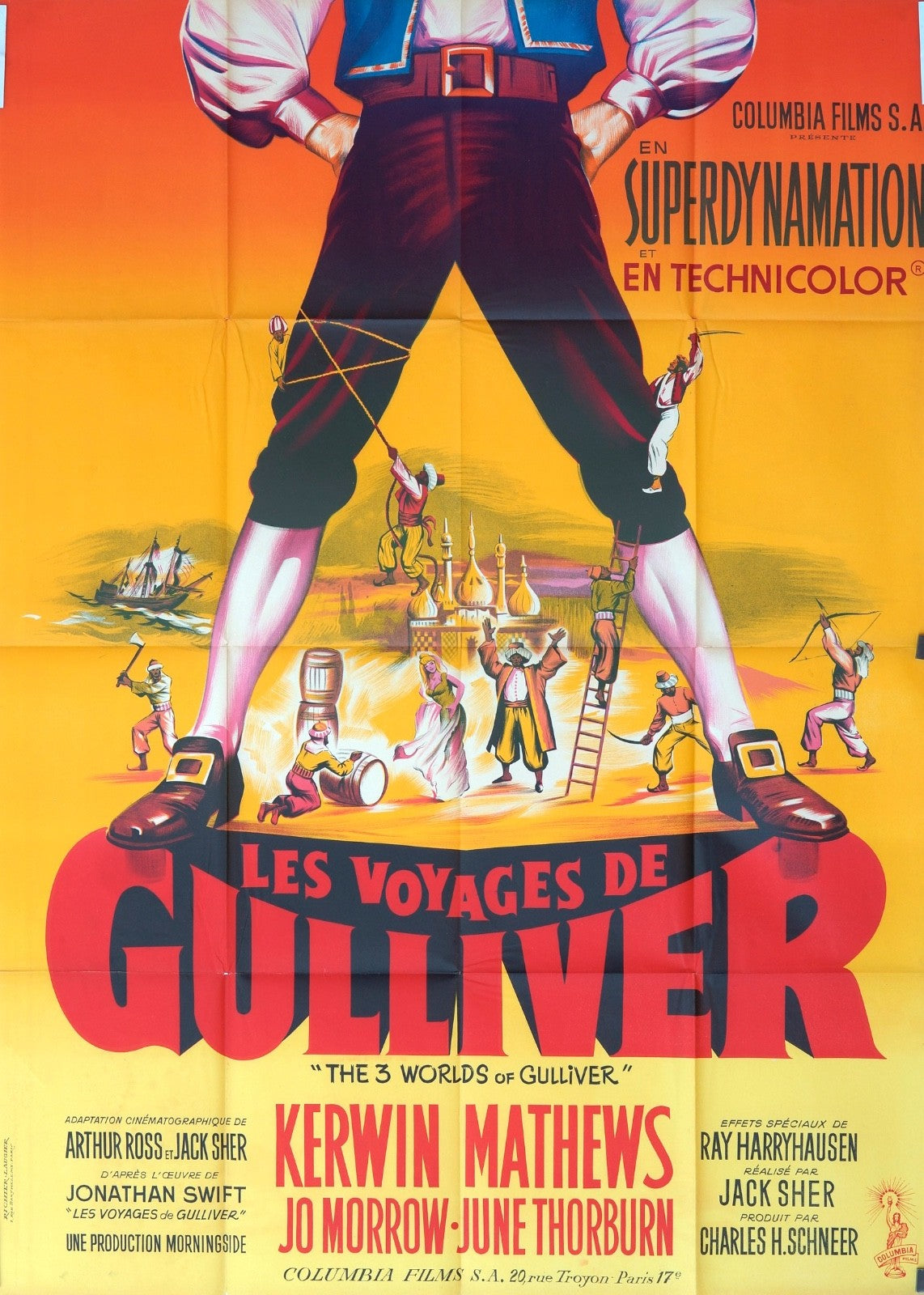 LES VOYAGES DE GULLIVER KERWIN MATHEWS 120x160 MOVIE POSTER ORIGINAL