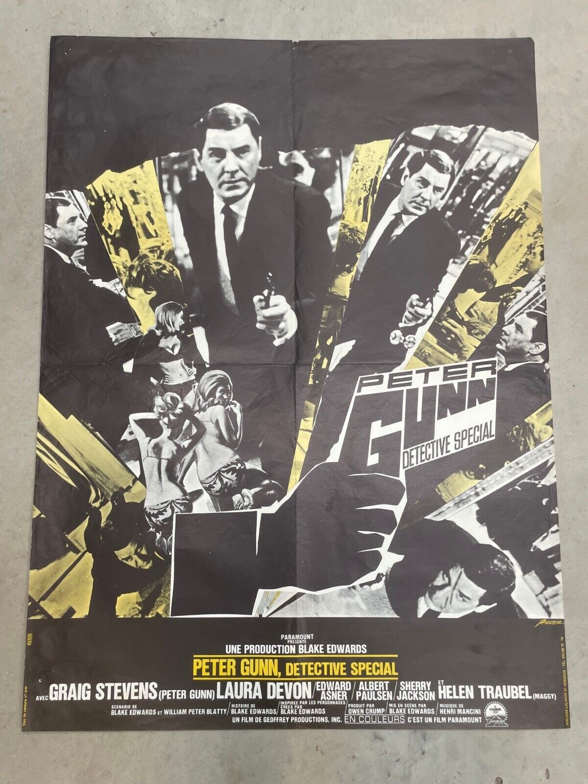 PETER GUN DÉTECTIVE SPÉCIAL MOVIE POSTER ORIGINAL (60X80) GRAIG STEVENS