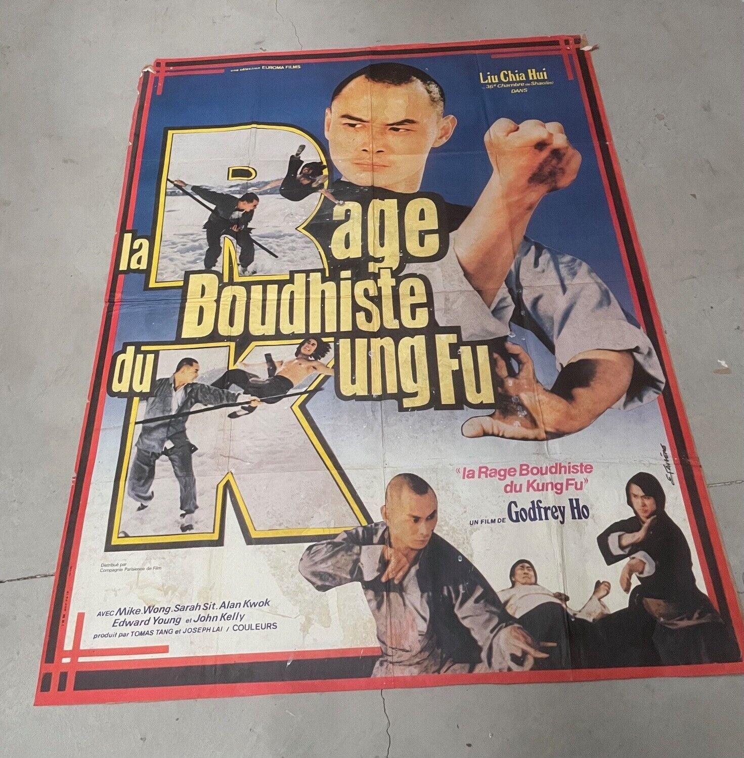 LA RAGE BOUDHISTE DU KUNG FU,  MOVIE POSTER ORIGINAL  SUR KRAFT (120X160)