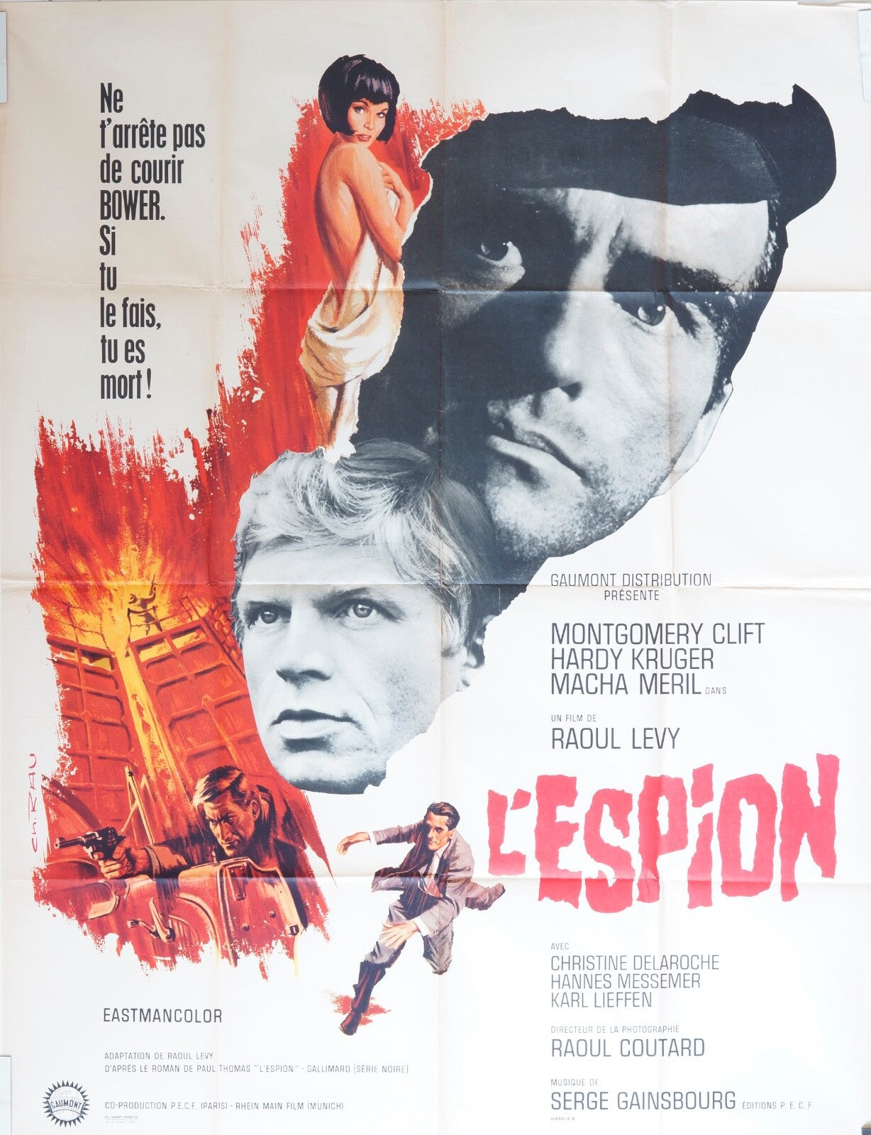 L’ESPION MOVIE POSTER ORIGINAL 120x160  MONTGOMERY CLIFT