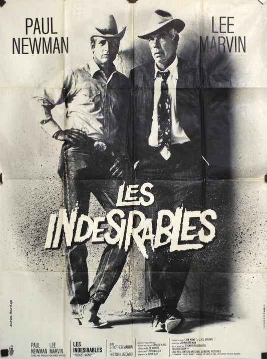 LES INDÉSIRABLES PAUL NEWMAN ORIGINAL MOVIE POSTER ORIGINAL 120x160
