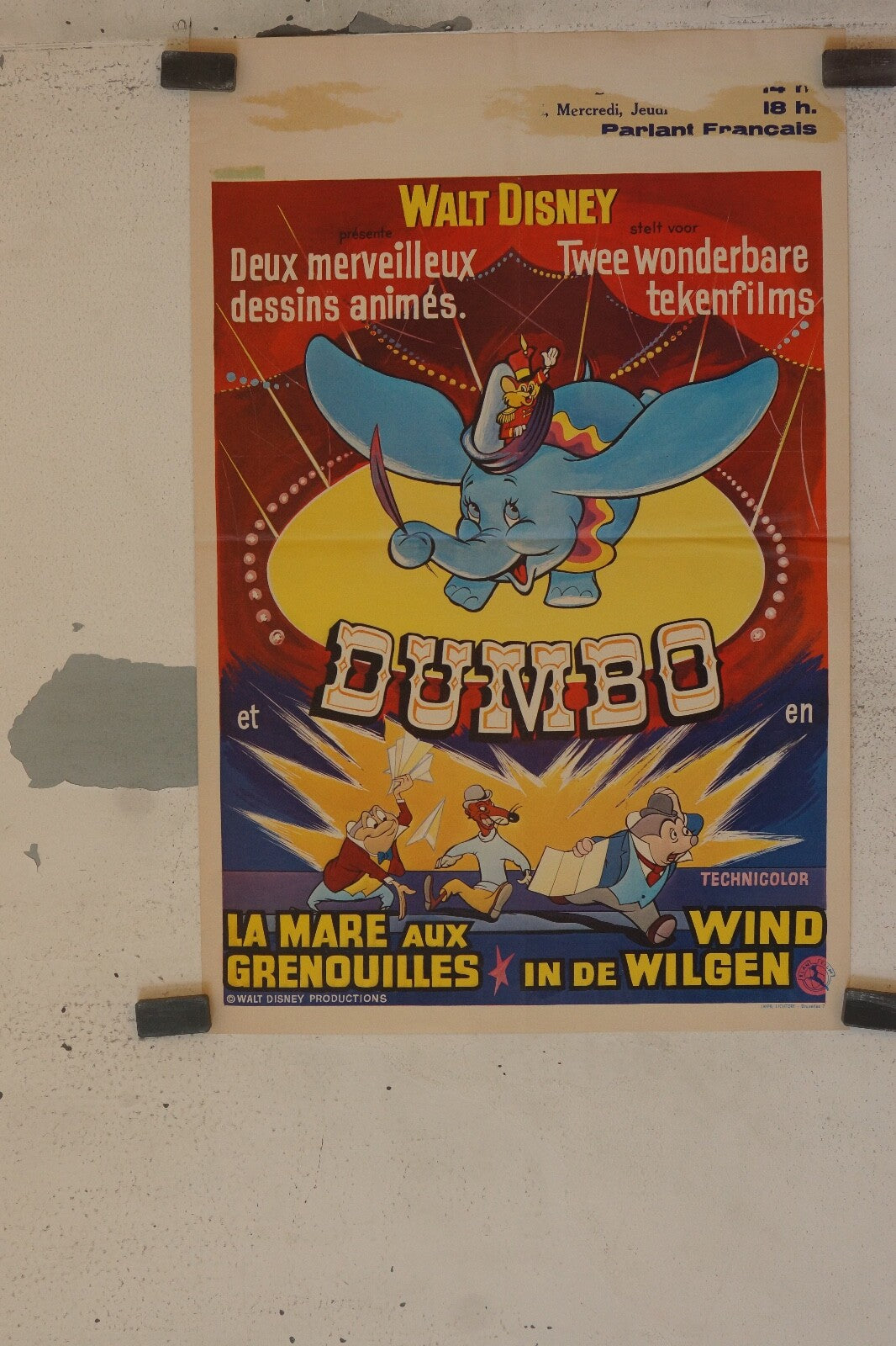 DUMBO MOVIE POSTER ORIGINAL 35x54 WALT DISNEY