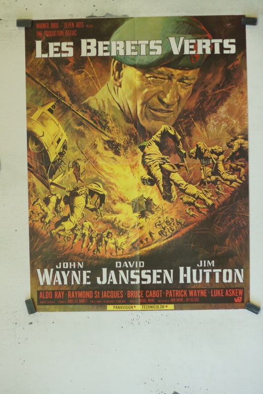 LES BERETS VERTS MOVIE POSTER ORIGINAL (60X80) JOHN WAYNE – DAVID JANSSEN