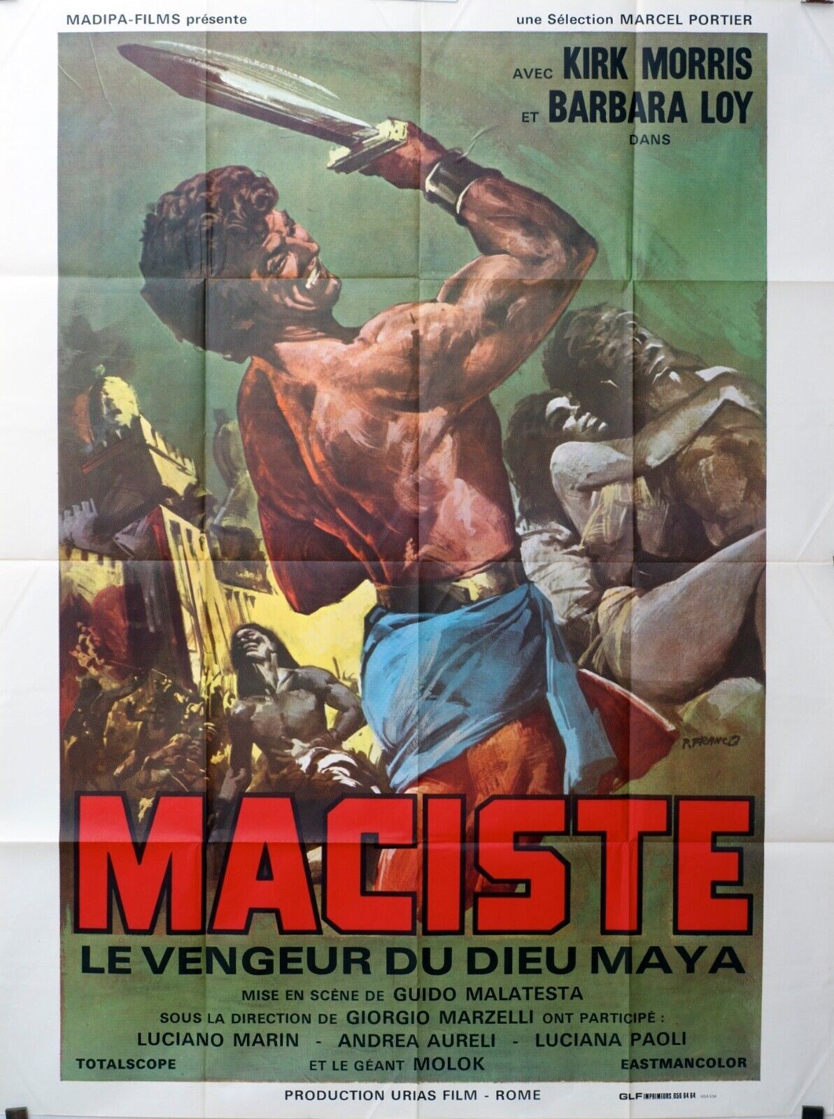 MACISTE MOVIE POSTER ORIGINAL (120X160) LA VENGEANCE DU DIEU MAYA