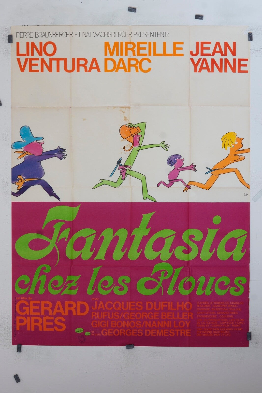 FANTASIA CHEZ LES PLOUCS  LINO VENTURA MOVIE POSTER ORIGINAL 120x160