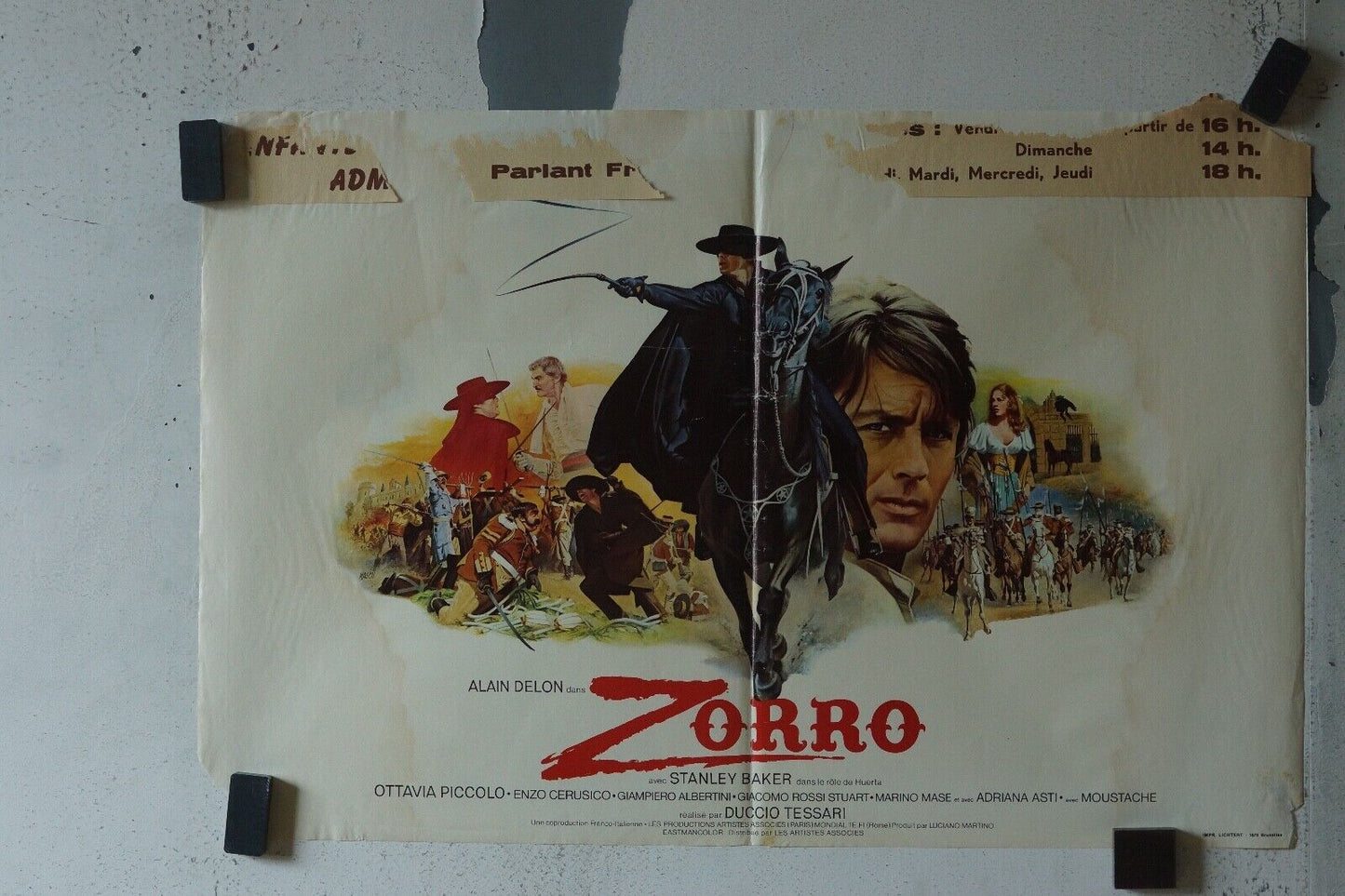 ZORRO MOVIE POSTER ORIGINAL (55X37) ALAIN DELON