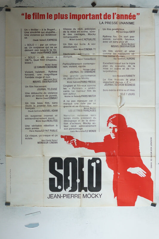 SOLO MOVIE POSTER ORIGINAL 120x160 JEAN-PIERRE MOCKY