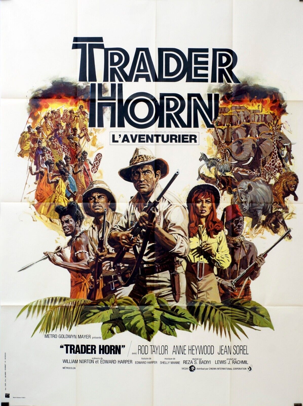 TARDER HORN L’AVENTURIER POSTER ORIGINAL 120x160 ROD TAYLOR