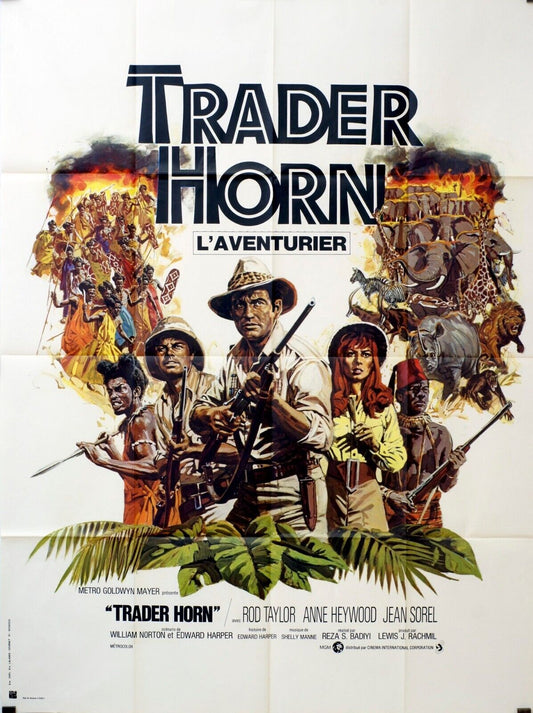TARDER HORN L’AVENTURIER POSTER ORIGINAL 120x160 ROD TAYLOR