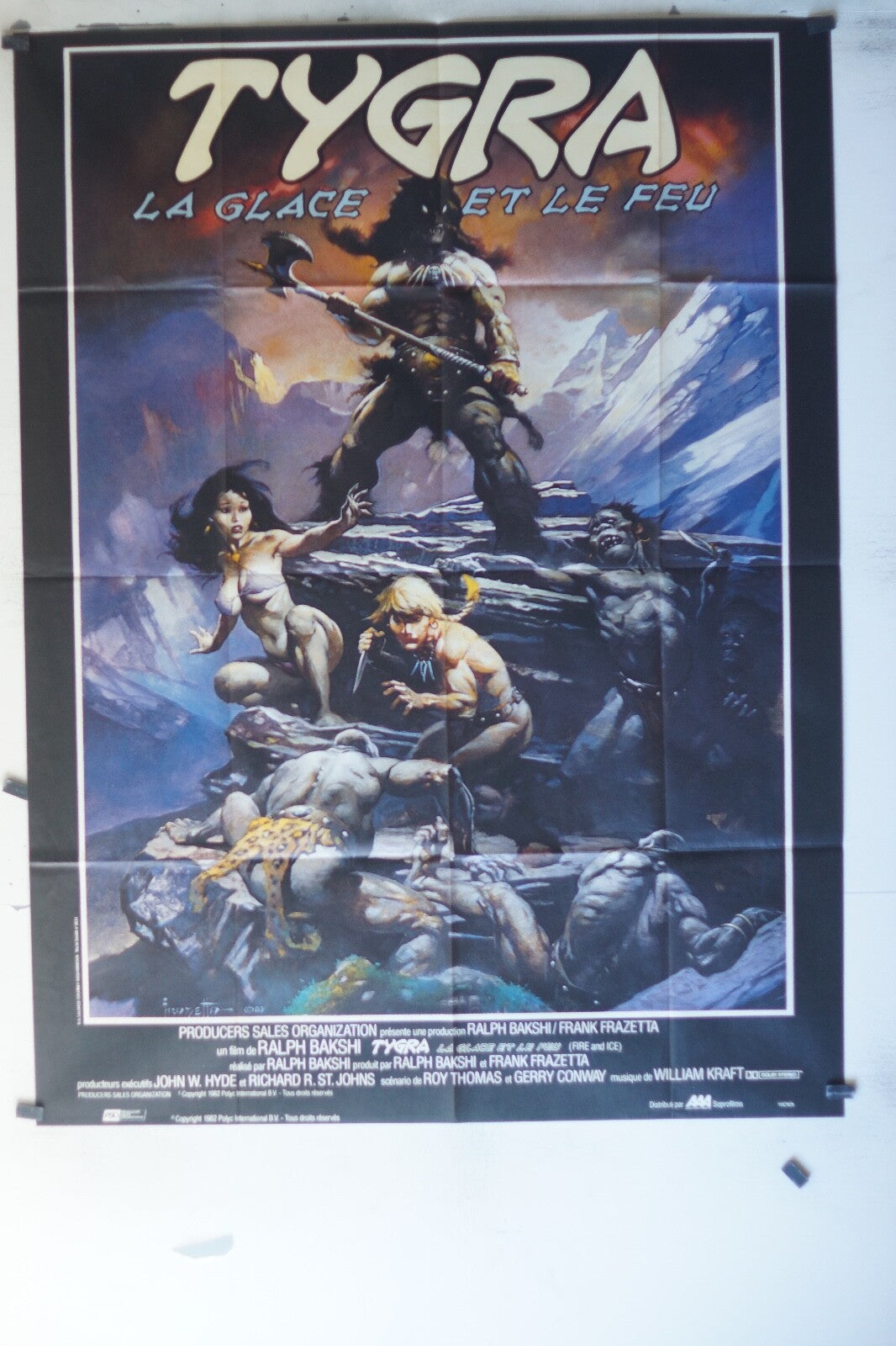 TYGRA - LA GLACE ET LE FEU MOVIE POSTER ORIGINAL 120x160 Roy Thomas