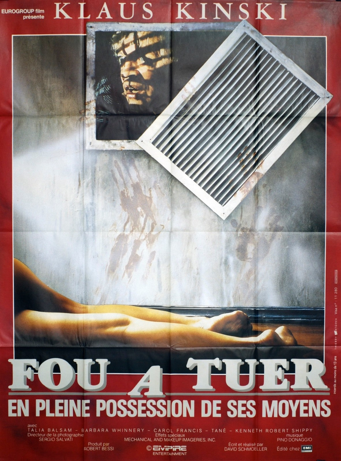 FOU À TUER KLAUS KINSKI MOVIE POSTER  120x160
