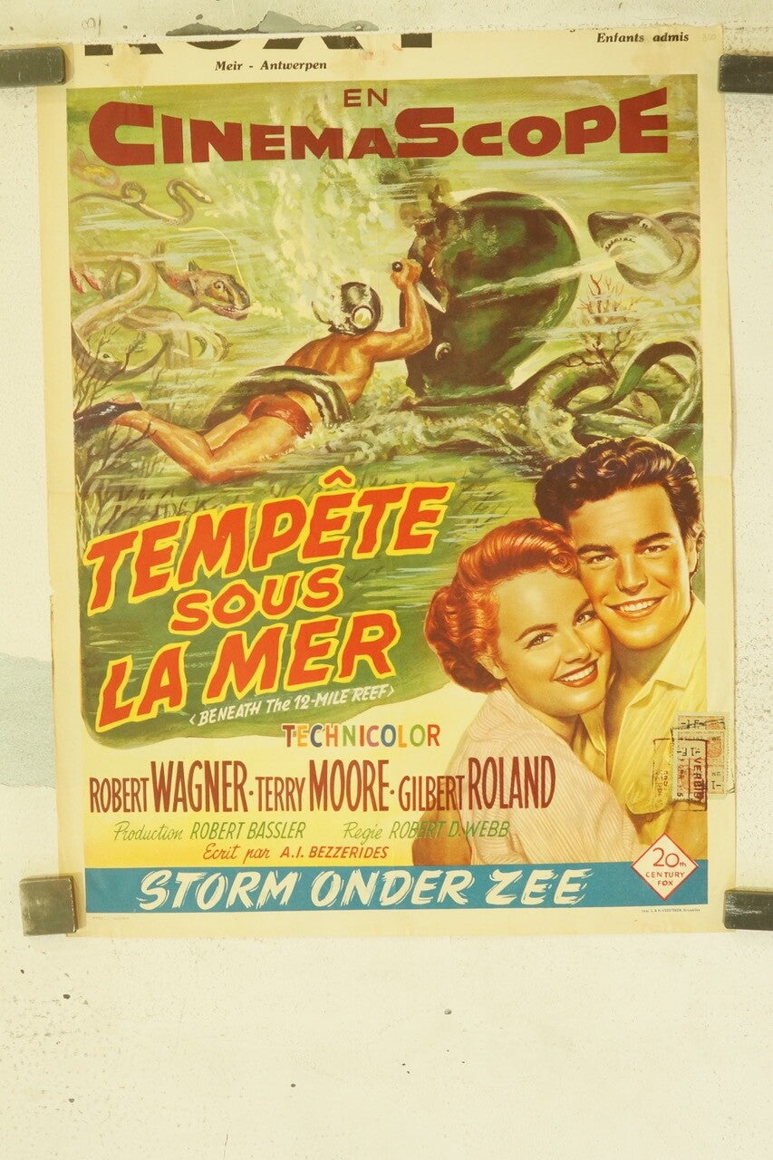 TEMPÊTE SOUS LA MER, BELGIAN MOVIE POSTER 49X37 ROBERT WAGNER-TERRY