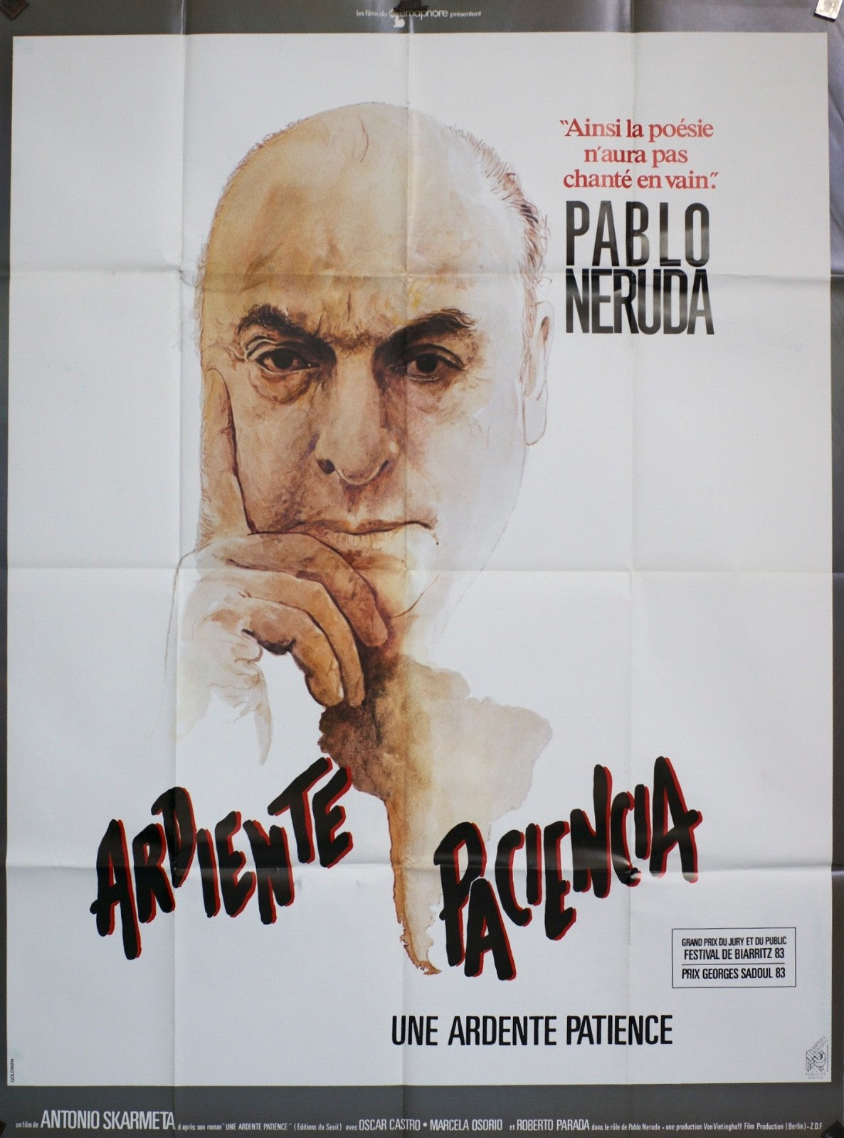 ARDIENTE PACIENCIA PABLO NERUDA MOVIE POSTER ORIGINAL 120x160