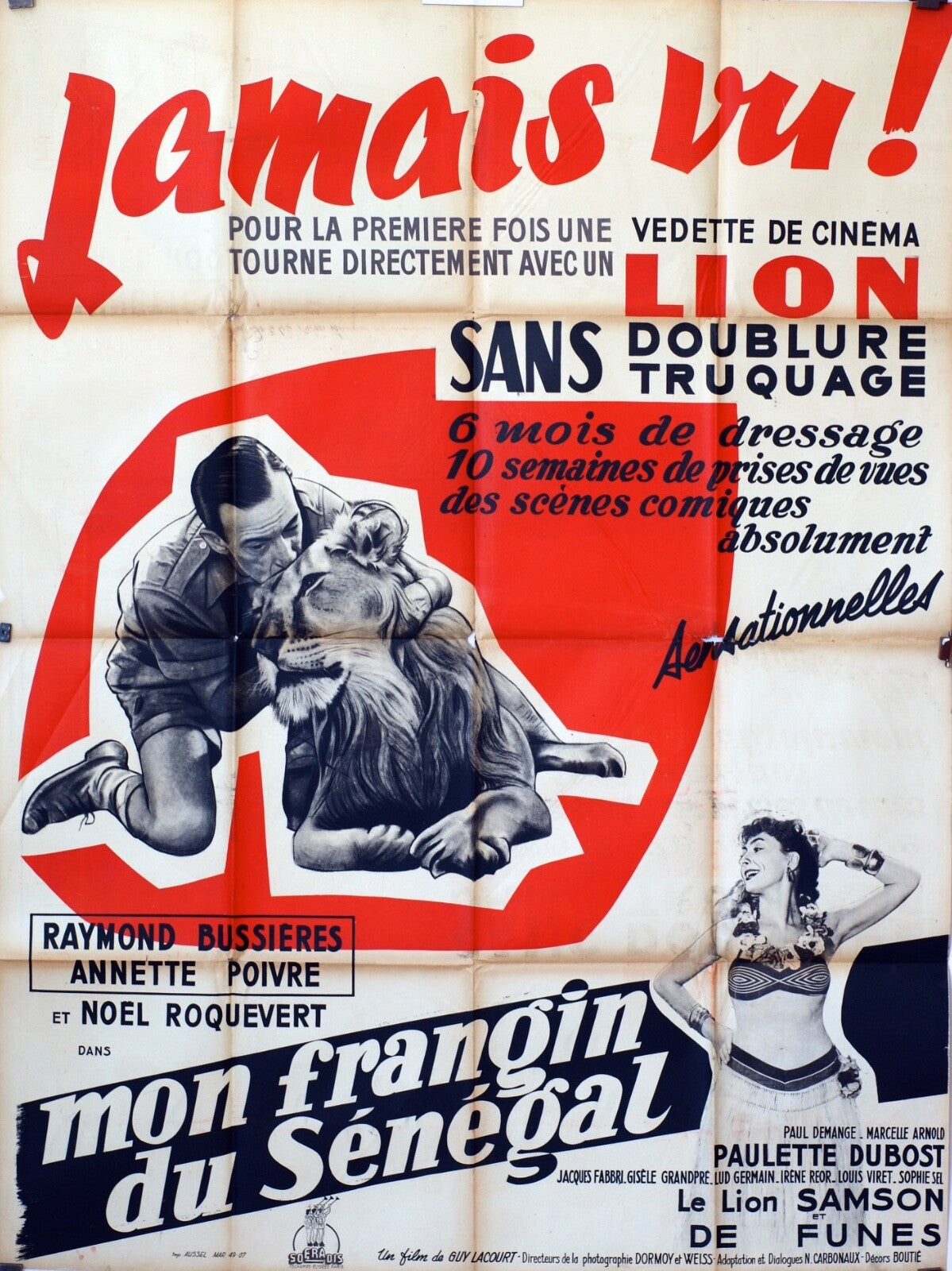 MON FRANGIN DU SÉNÉGAL MOVIE POSTER ORIGINAL 120x160 RAYMOND BUSSIÈRES
