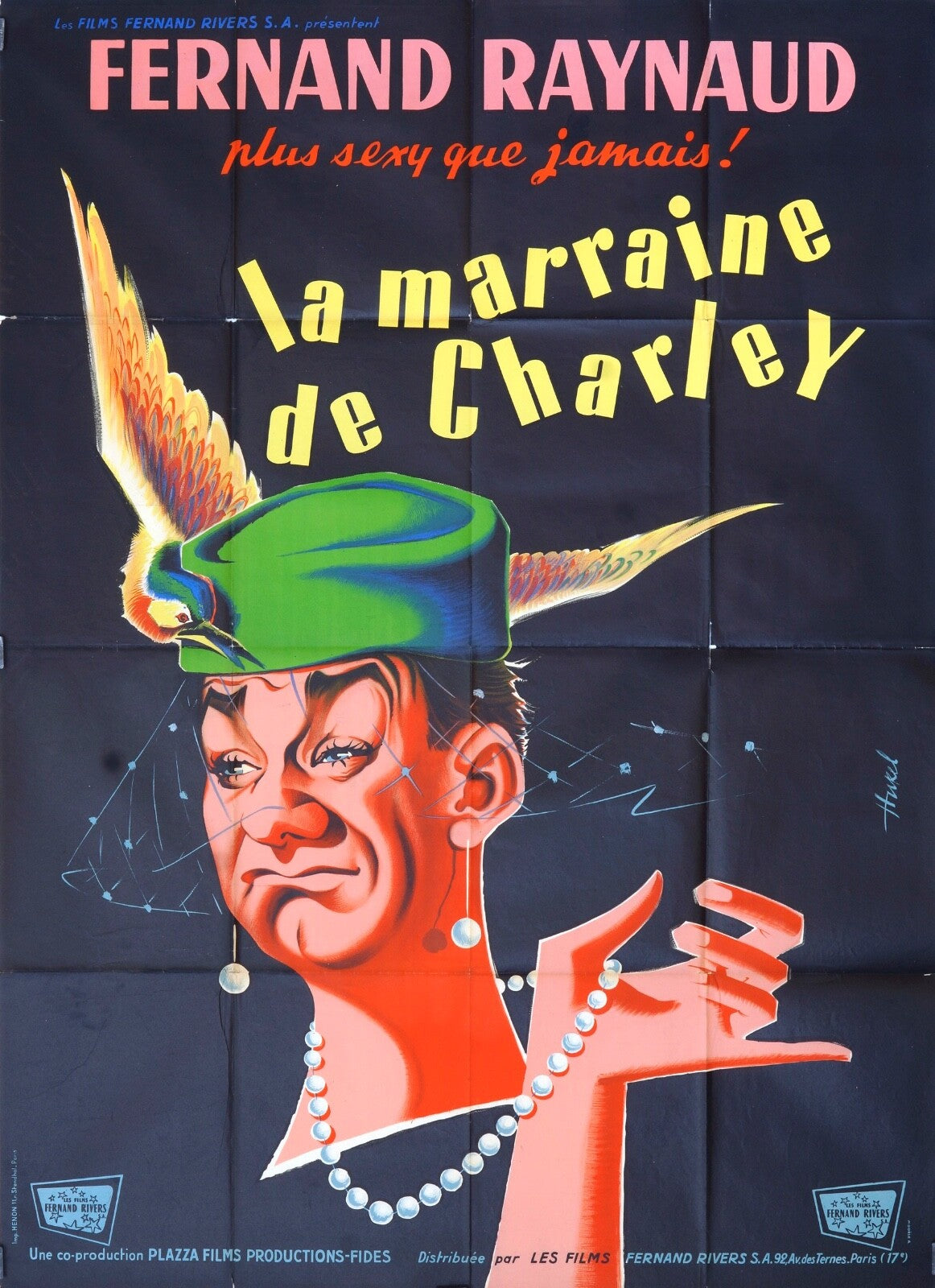 LA MARRAINE DE CHARLEY MOVIE POSTER ORIGINAL 120x160 FERNAND RAYNAUD