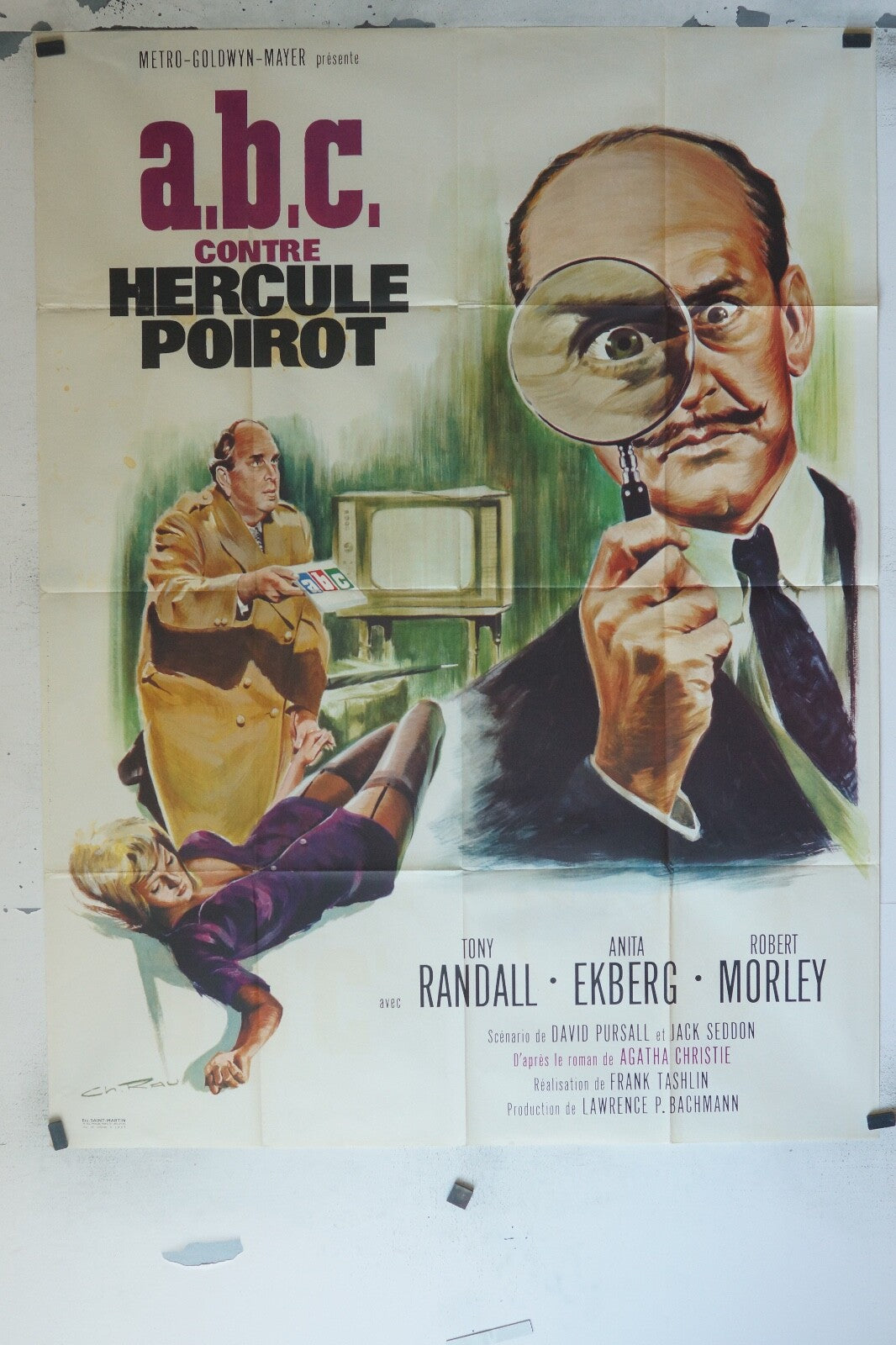 ABC CONTRE HERCULE POIROT MOVIE POSTER ORIGINAL 120x160 TONY RANDALL