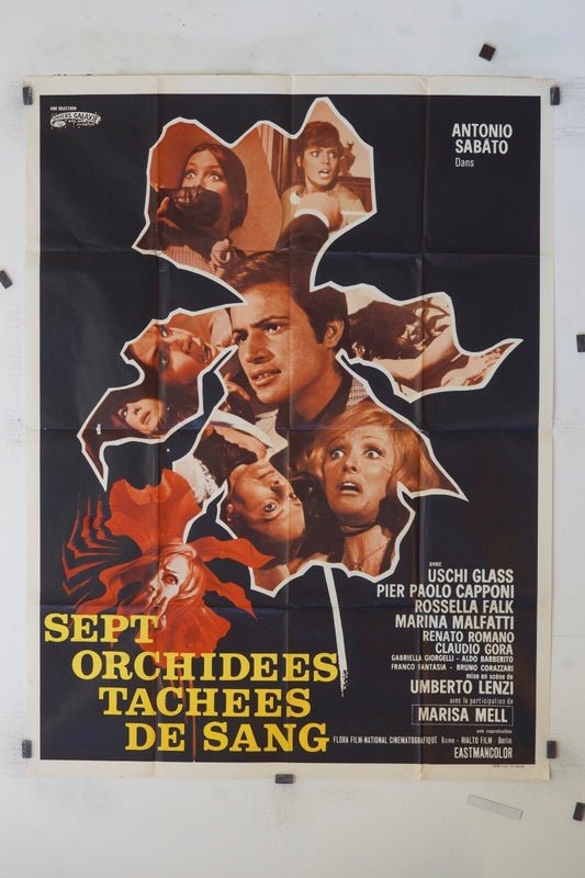 SEPT ORCHIDÉE TACHÉES DE SANG USCHI GLASS ORIGINAL MOVIE POSTER 120X160