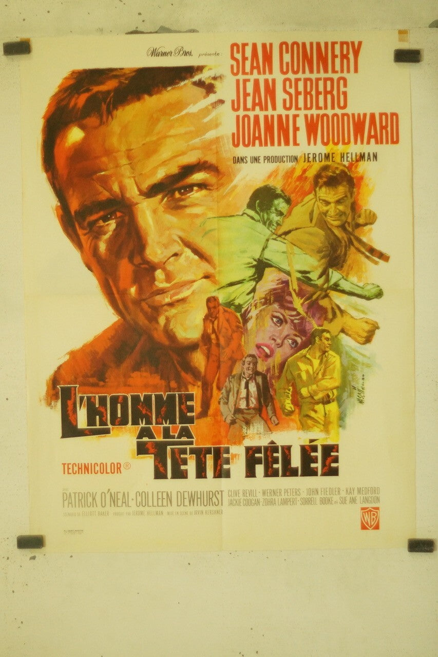 L’HOMME À LA TÊTE FÊLÉE MOVIE POSTER ORIGINAL (60X80) SEAN CONNERY – JEAN SEBERG