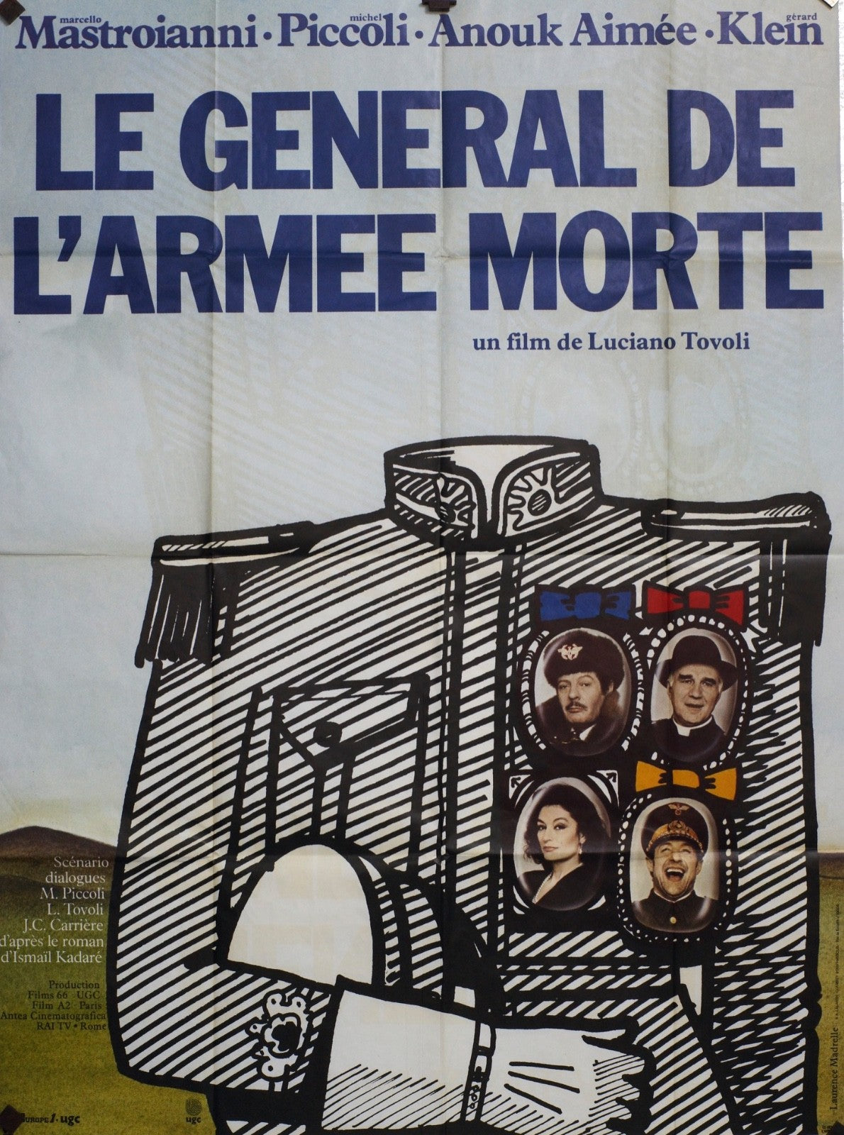 LE GÉNÉRAL DE L’ARMÉE MORTE MASTROIANNI ORIGINAL MOVIE POSTER 120x160