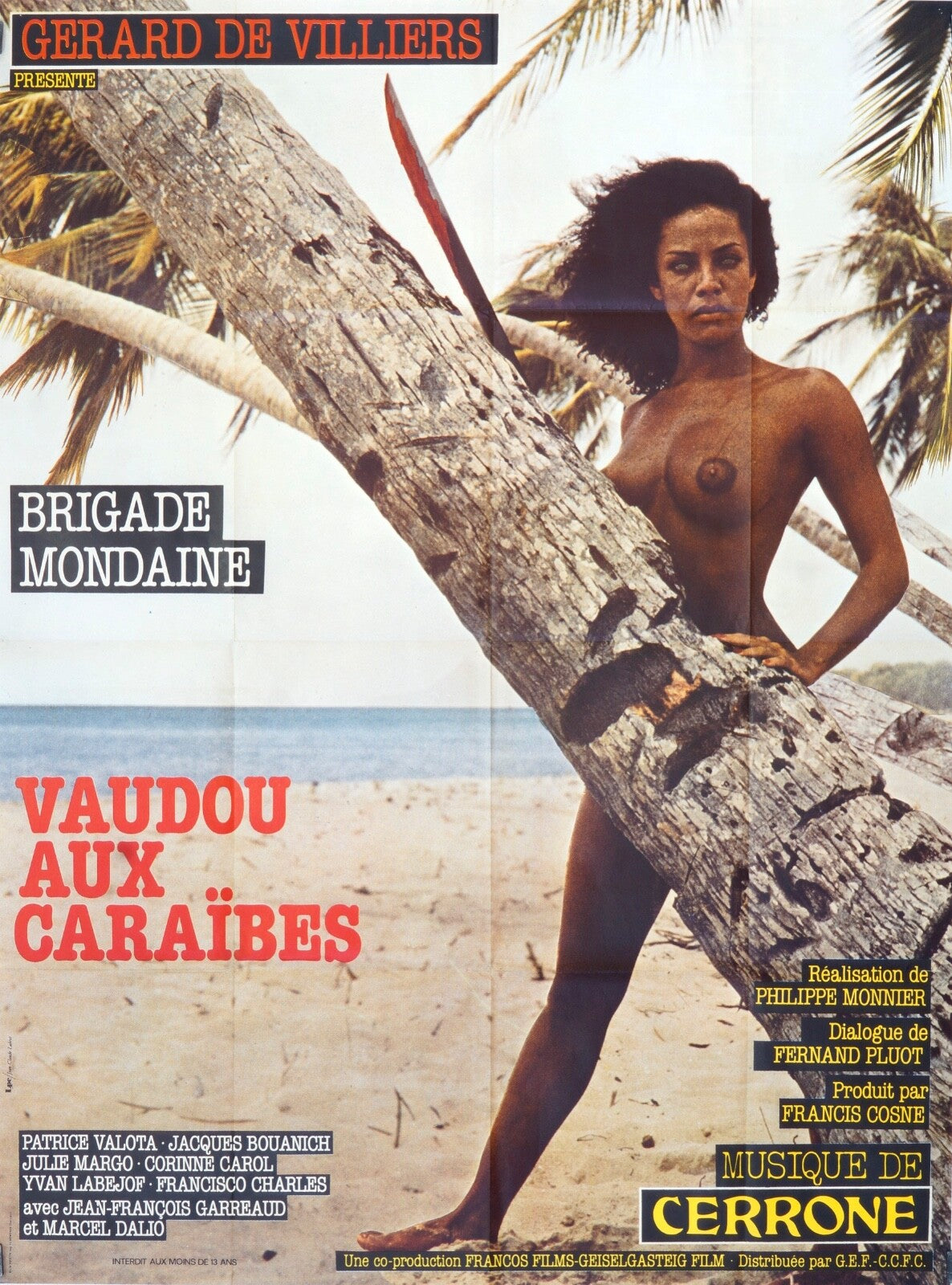 VAUDOU AUX CARAÏBES MOVIE POSTER ORIGINAL 120x160 GERARD DE VILLIERS