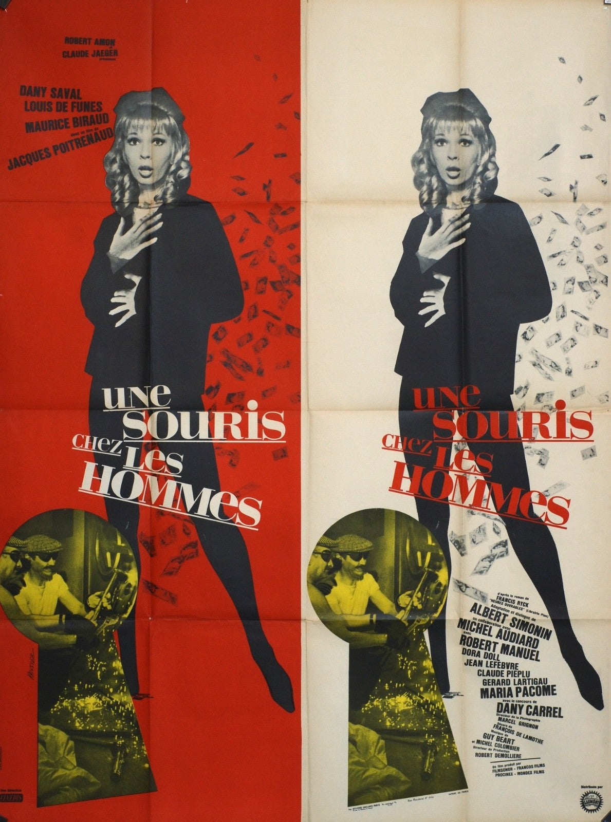 UNE SOURIS CHEZ LES HOMMES LOUIS DE FUNÈS POSTER ORIGINAL 120x160