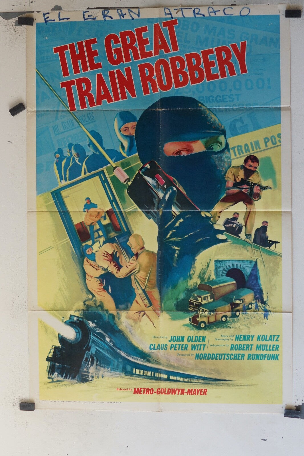 THE GREAT TRAIN ROBBERY ORIGINAL MOVIE POSTER 70x100 HENRY KOLATZ, CLAUS PETER